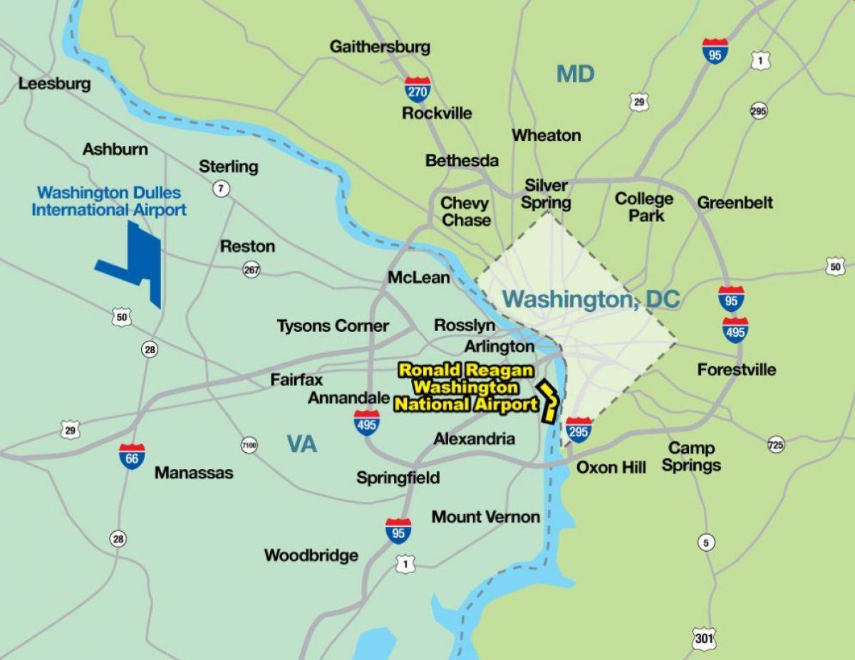 Washington DC airports map